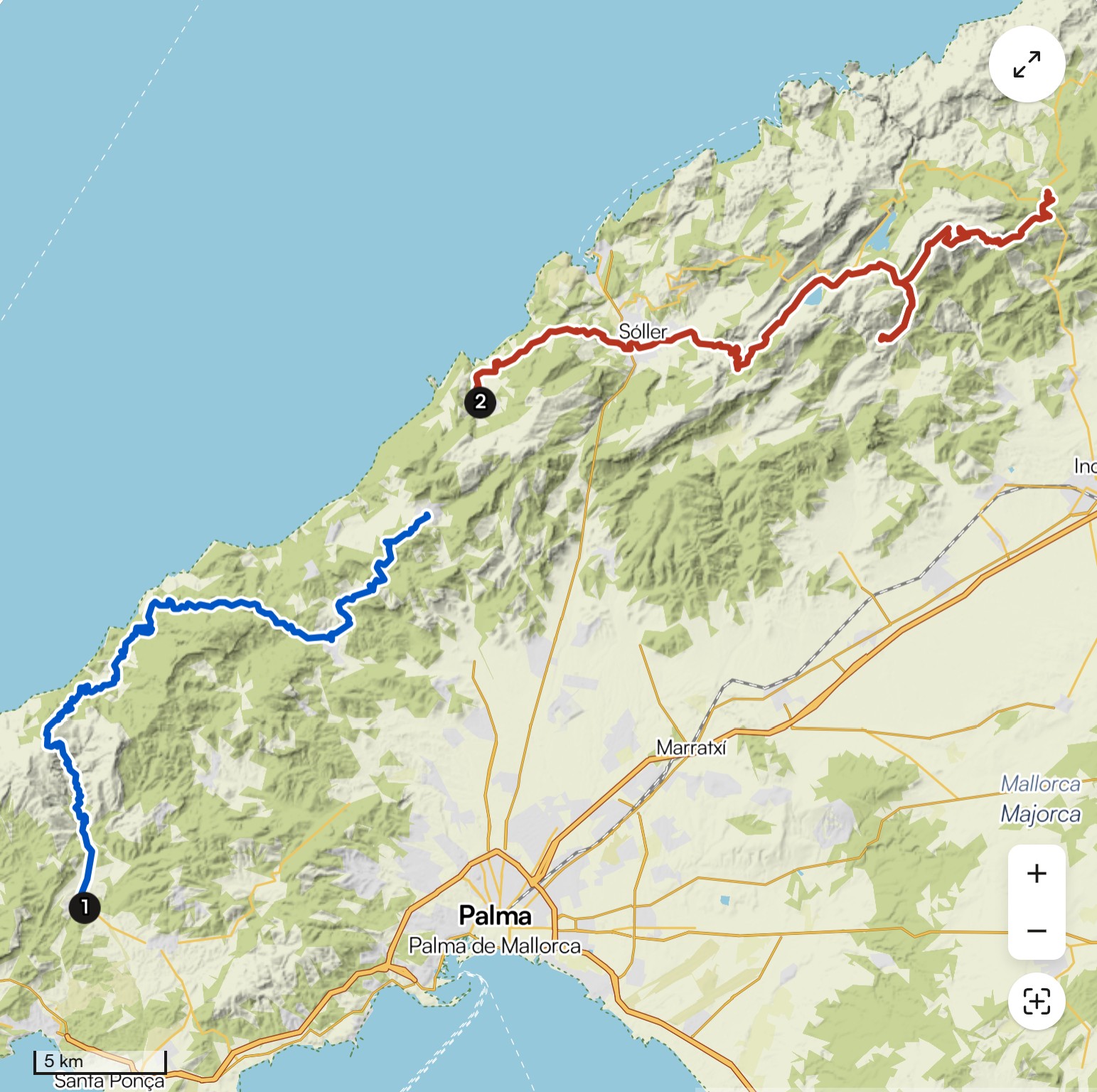 GR221 hiking route through Mallorca's Tramuntana mountains